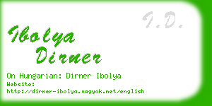 ibolya dirner business card